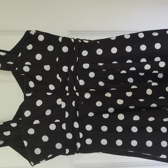 Hot Topic Black and White Polka Dot Swing Dress - Picture 5 of 5